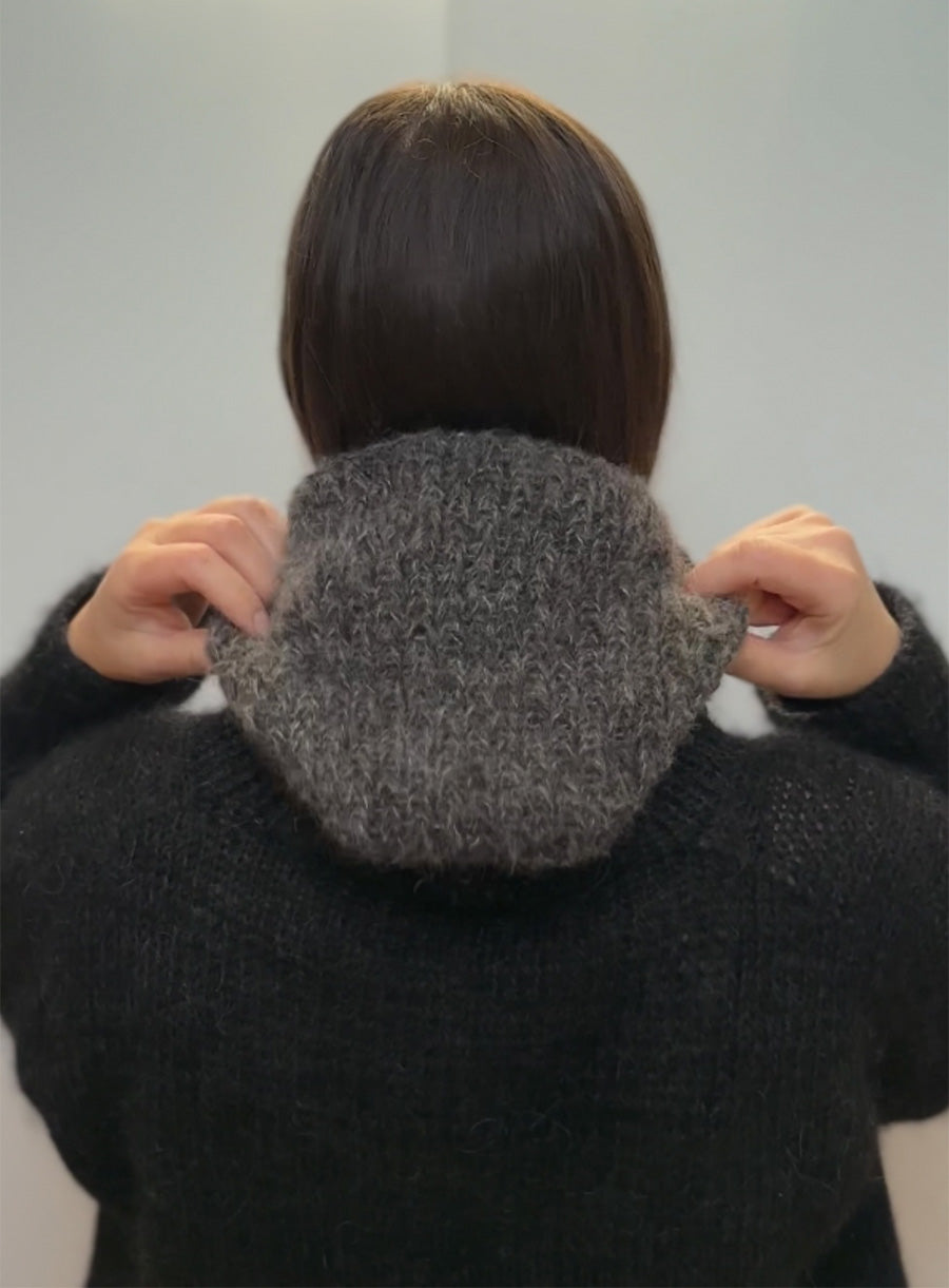 charcoal black knitted hat