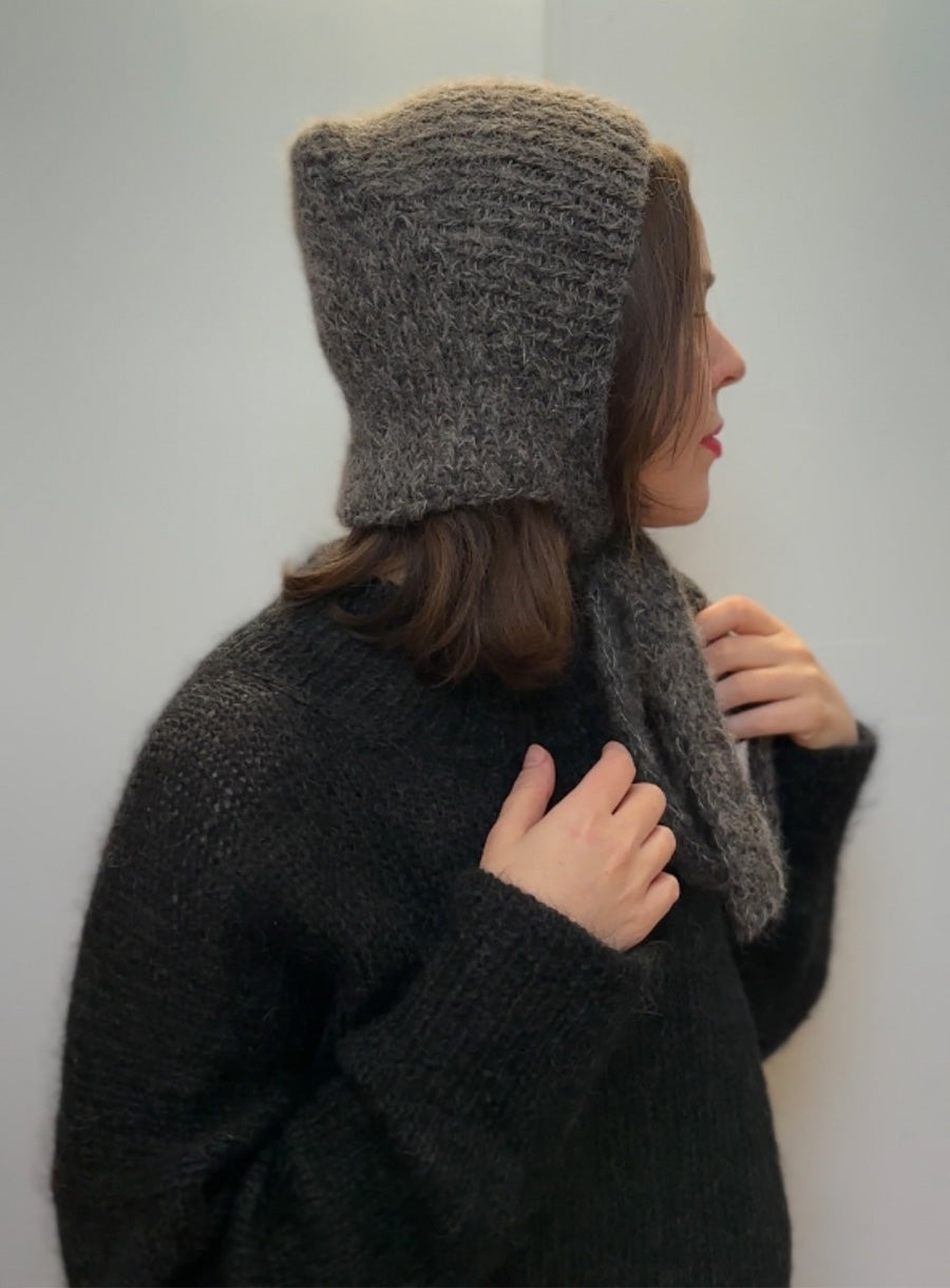 charcoal black vintage adult bonnet