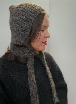 charcoal black vintage bonnet
