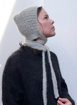 light gray mohair hat