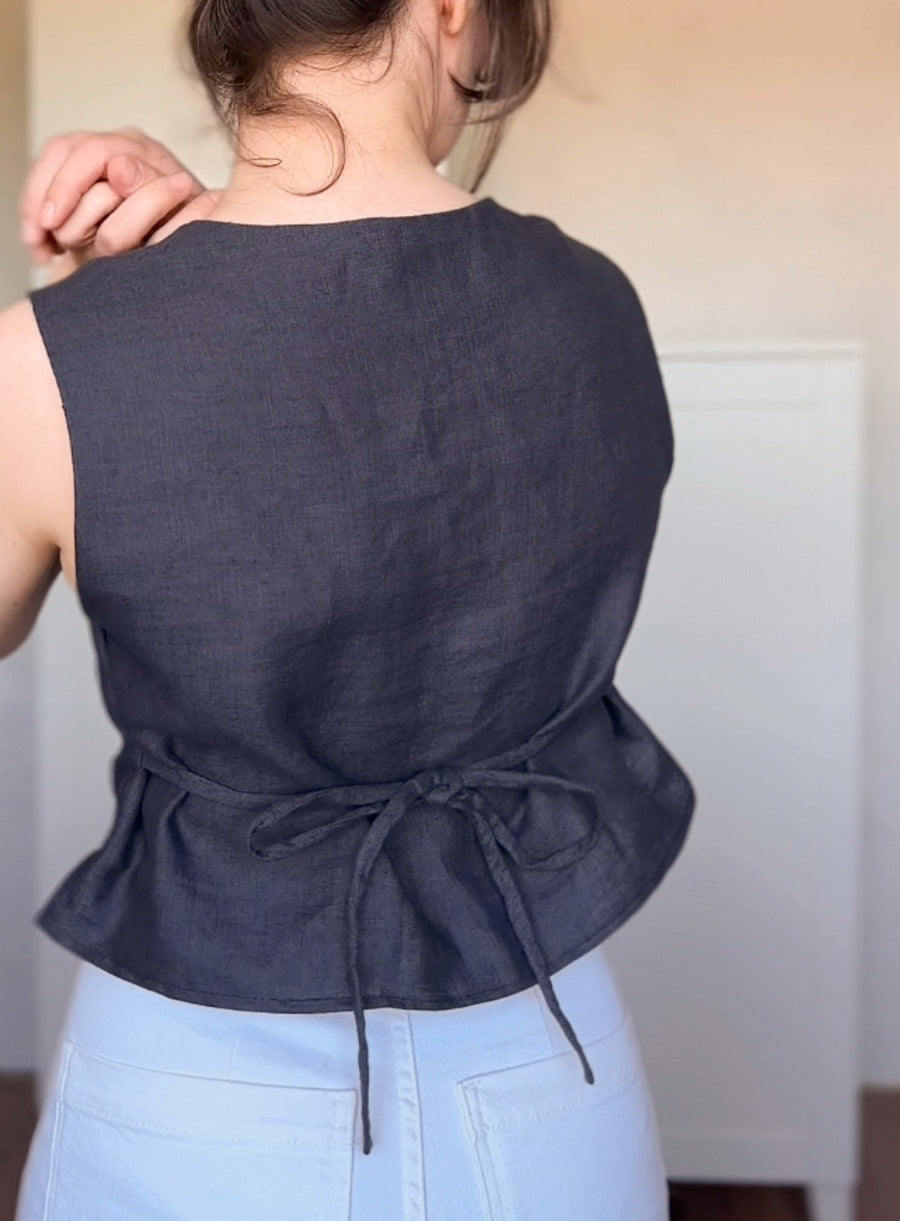 LINEN TIE TEE