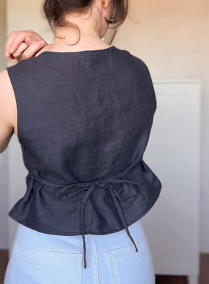 LINEN TIE TEE