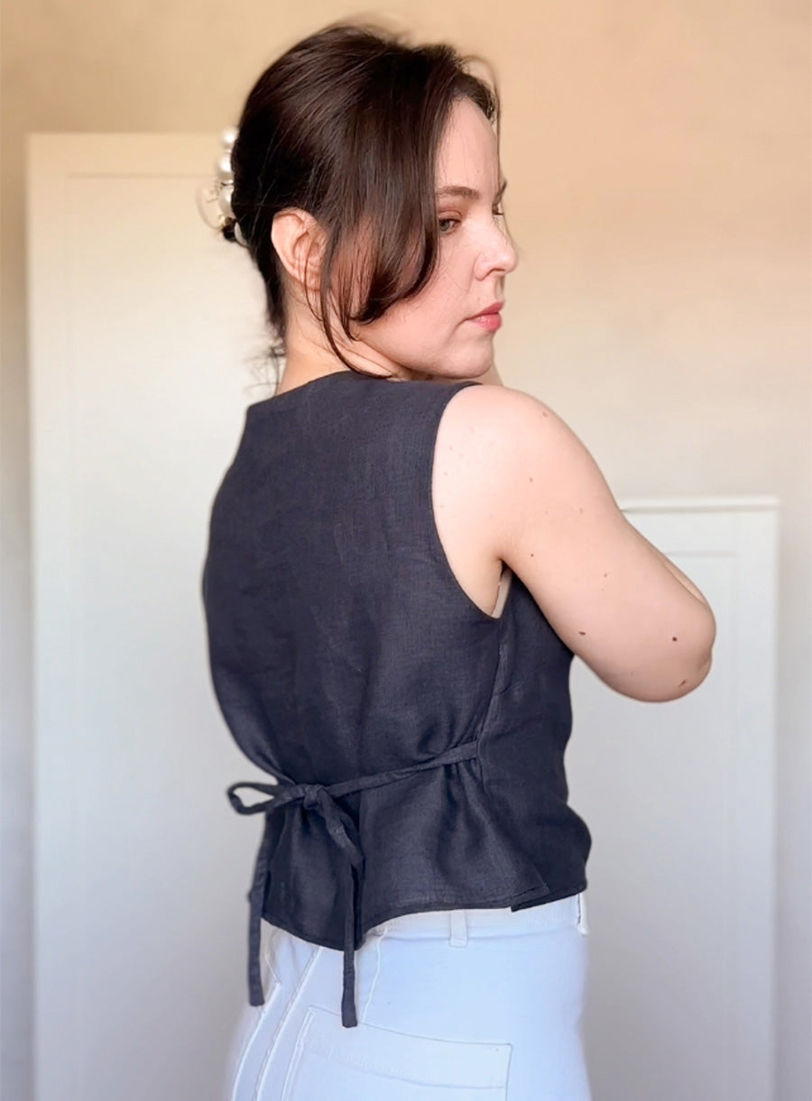 LINEN TIE TEE