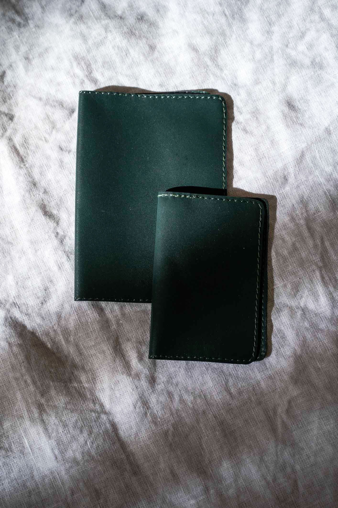 forest green leather passport cover