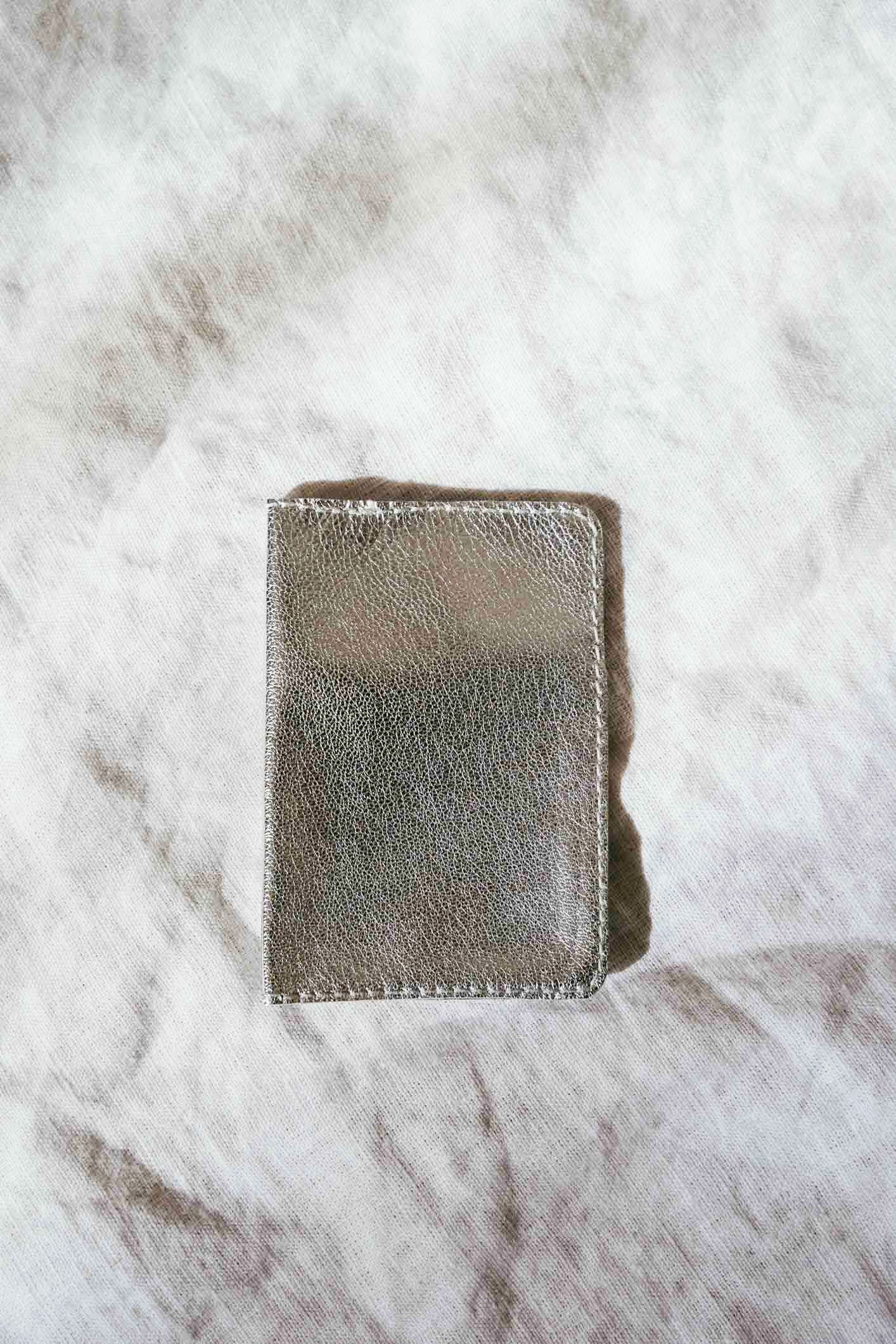 silver leather passport cover