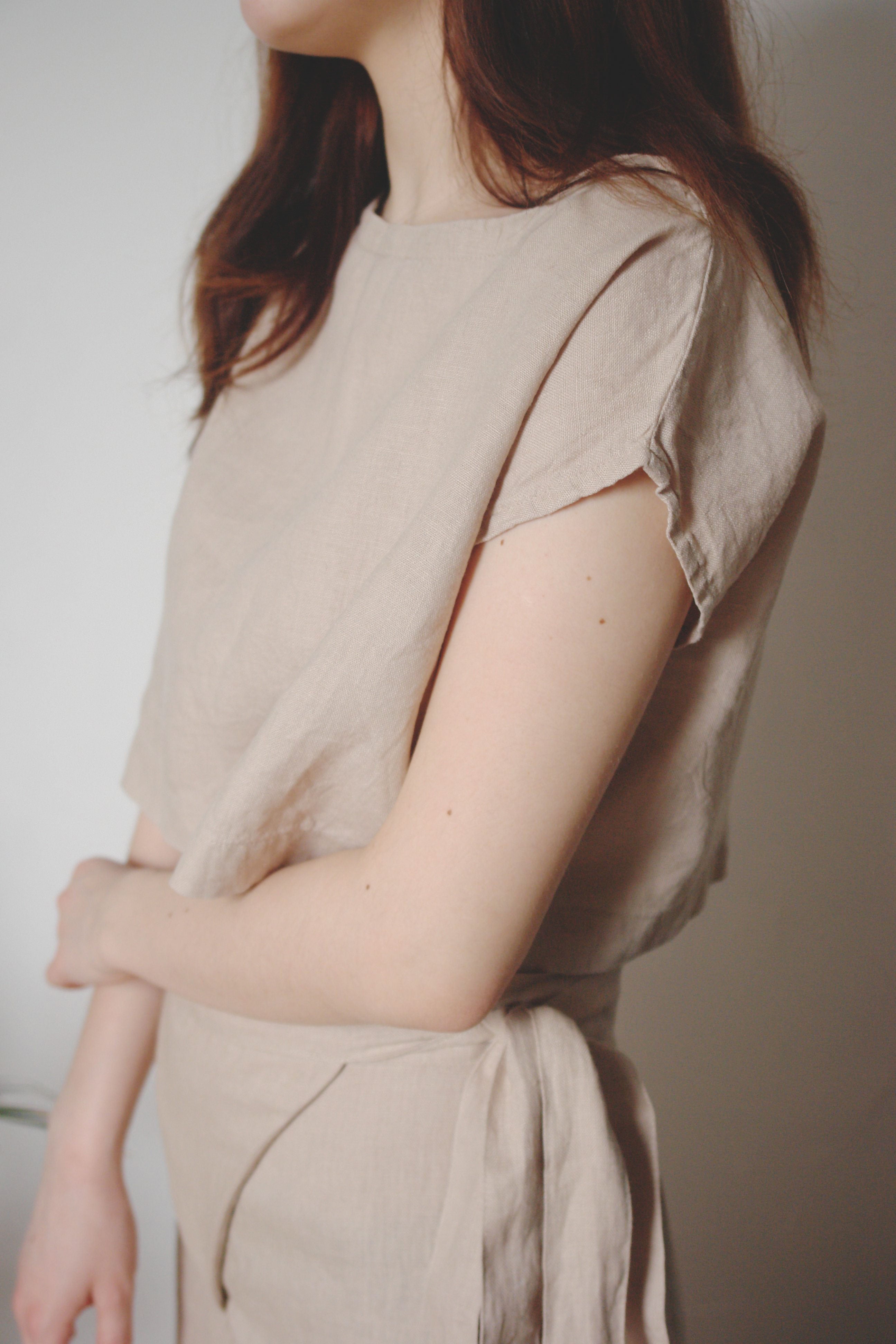 linen cropped top